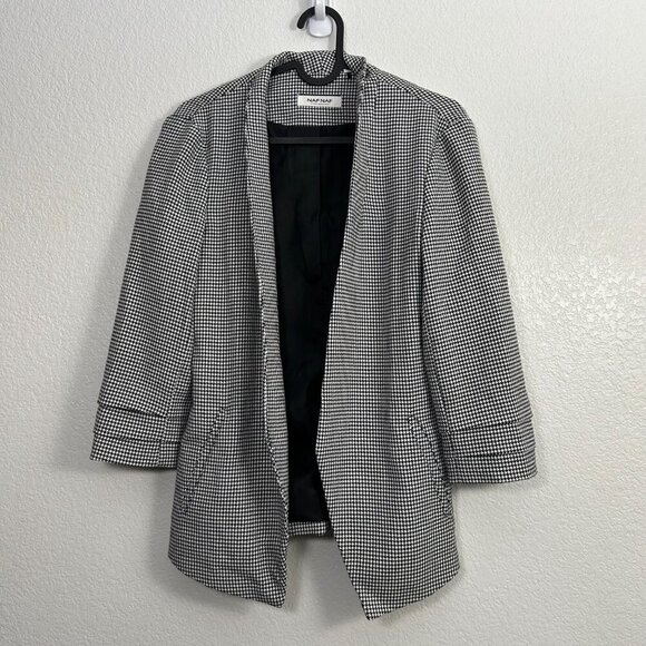 NAF NAF Jackets & Blazers - Naf Naf Houndstooth Open Front Blazer